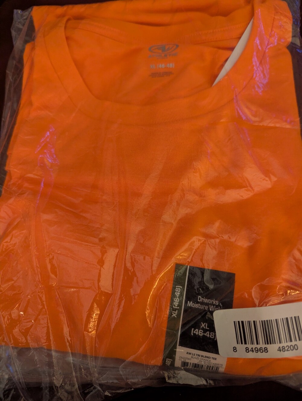 Athletic Works Orange Crewneck Performance Tee